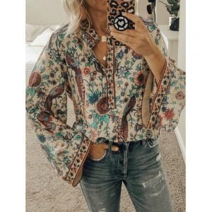V-neck printed shirt