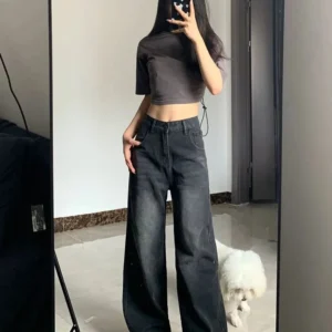 Vintage High Waist Pear-Shaped Loose Straight Bell Bottoms