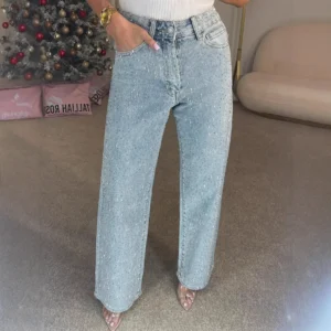 High Waist Washed Distressed Pockets Vintage Jeans