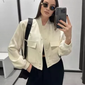 Fashion With Pockets Bomber Jacket