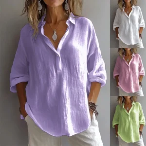 Loose Blouses Female Casual Trendy Solid color Loose Top