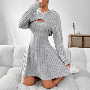 Sleeveless Square Neck A-line Vest Dress